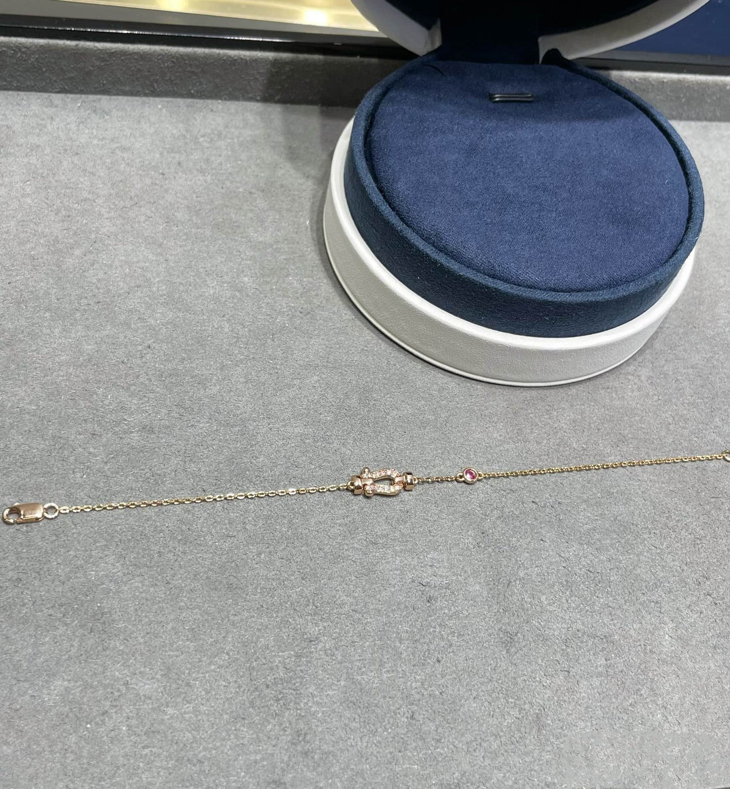 Pomuse FORCE 10 DIAMOND CHAIN LINK PINK GOLD BRACELET