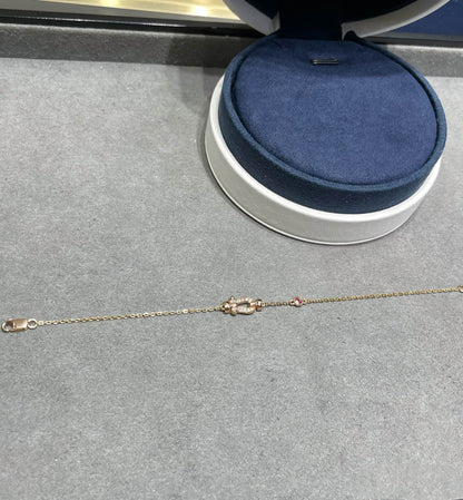 Pomuse FORCE 10 DIAMOND CHAIN LINK PINK GOLD BRACELET