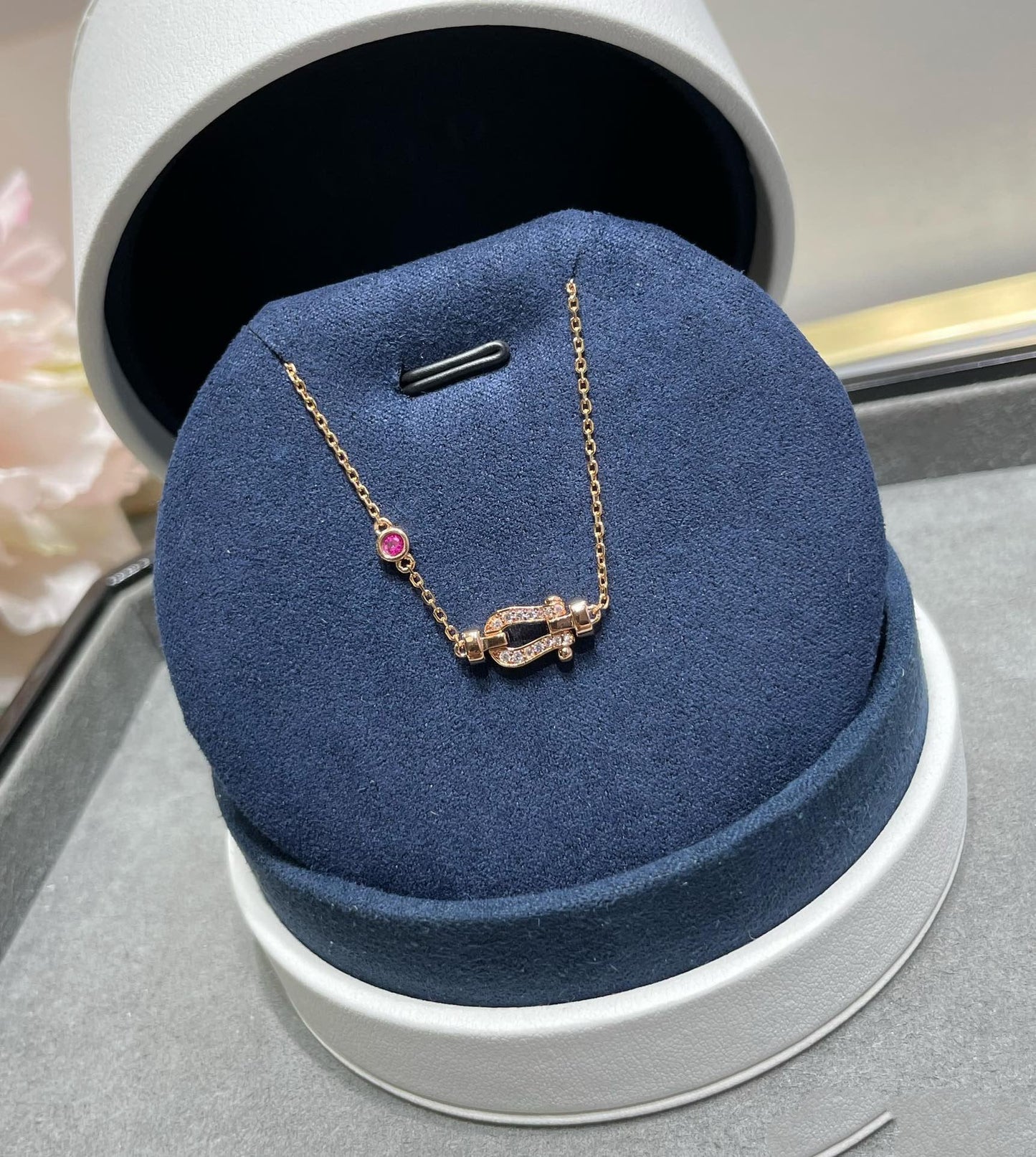 Pomuse FORCE 10 DIAMOND CHAIN LINK PINK GOLD BRACELET