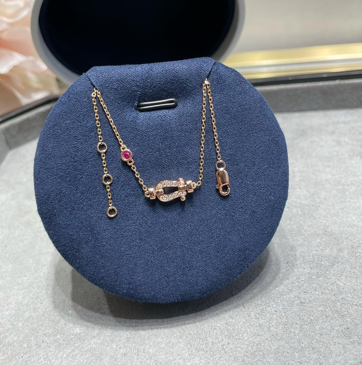 Pomuse FORCE 10 DIAMOND CHAIN LINK PINK GOLD BRACELET