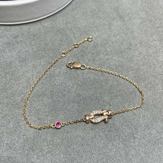 Pomuse FORCE 10 DIAMOND CHAIN LINK PINK GOLD BRACELET