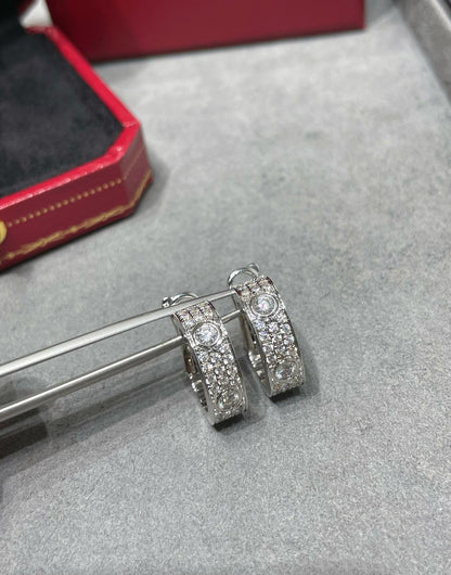 Pomuse LOVE 5.5MM DIAMOND PAVED EARRINGS