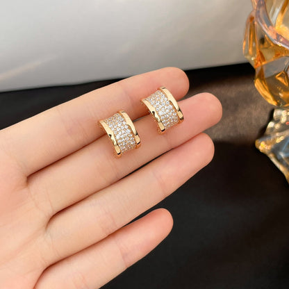 Pomuse ZERO 1 DIAMOND PAVED EARRINGS
