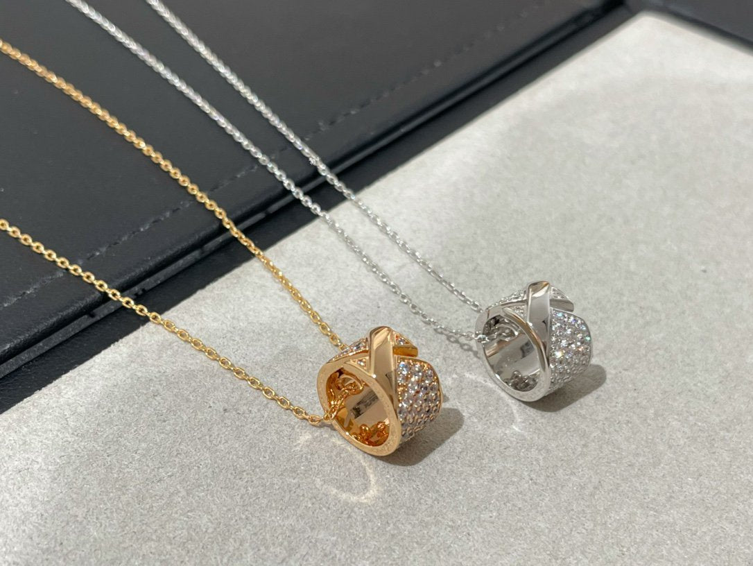 Pomuse LIENS EVIDENCE DIAMOND PAVED NECKLACE