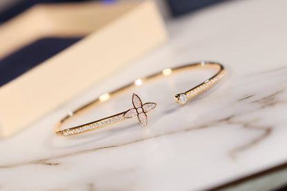 Pomuse IDYLLE GOLD OPEN BRACELET DIAMOND PAVED
