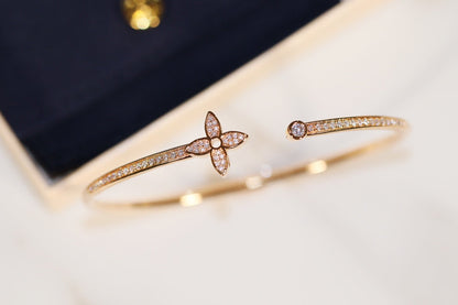 Pomuse IDYLLE GOLD OPEN BRACELET DIAMOND PAVED