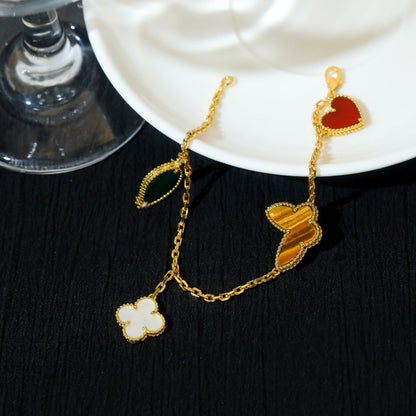 Pomuse LUCKY SPRING 5 MOTIF GOLD BRACELET