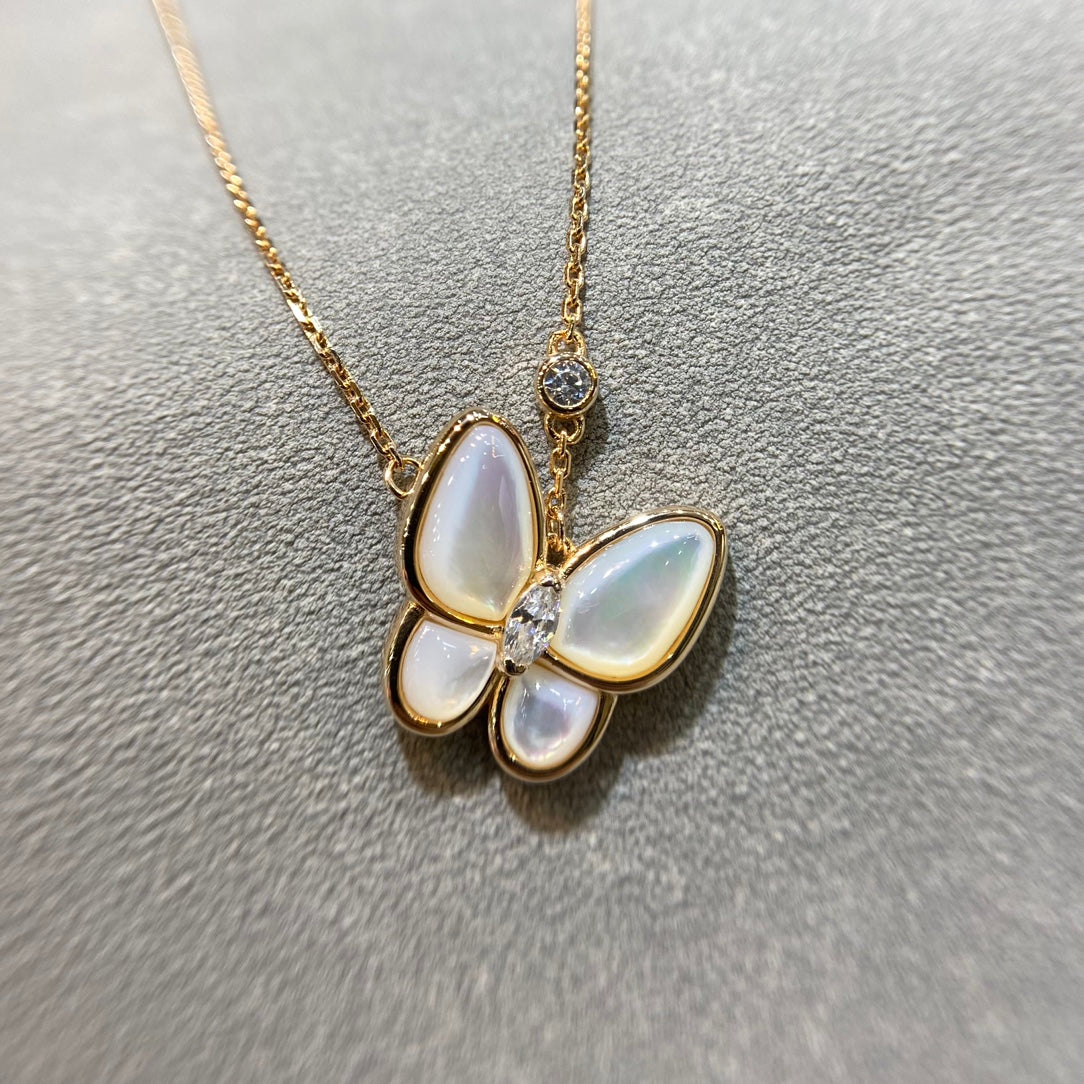 Pomuse BUTTERFLY MOP DIAMOND NECKLACE