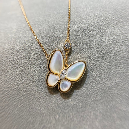 Pomuse BUTTERFLY MOP DIAMOND NECKLACE