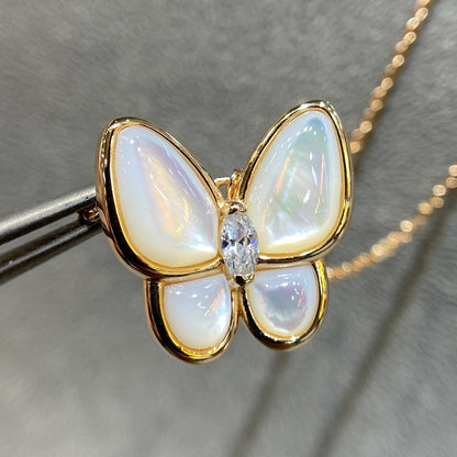 Pomuse BUTTERFLY MOP DIAMOND NECKLACE