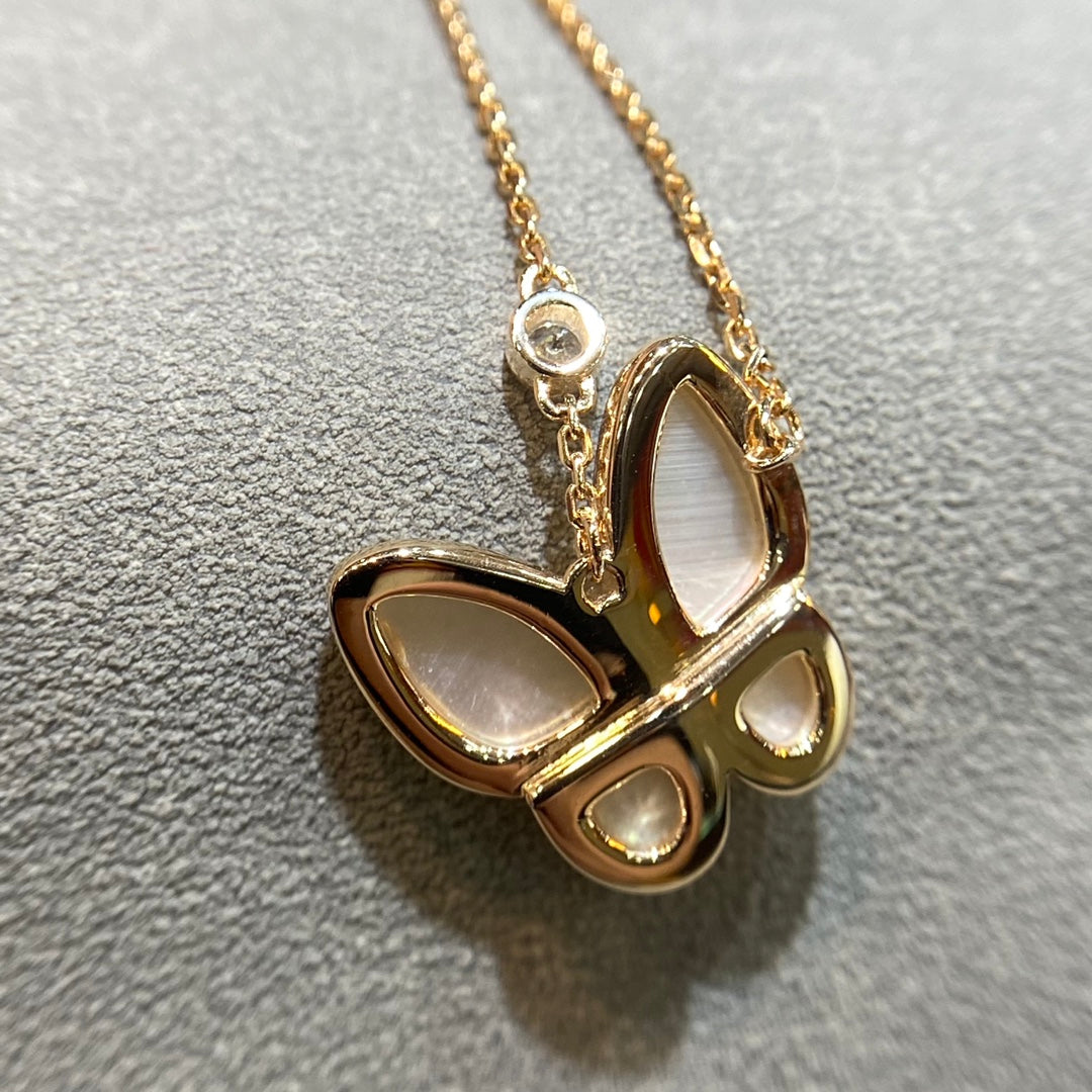 Pomuse BUTTERFLY MOP DIAMOND NECKLACE