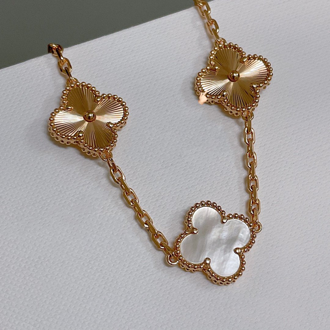 Pomuse CLOVER BRACELET 5 MOTIF WHITE MOP