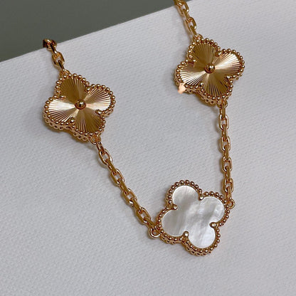 Pomuse CLOVER BRACELET 5 MOTIF WHITE MOP