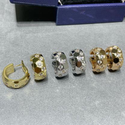 Pomuse BEE LOVE DIAMOND HOOP EARRINGS