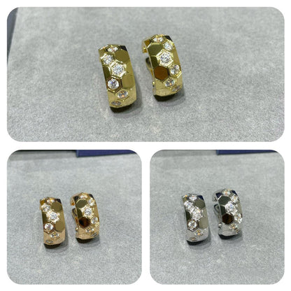 Pomuse BEE LOVE DIAMOND HOOP EARRINGS