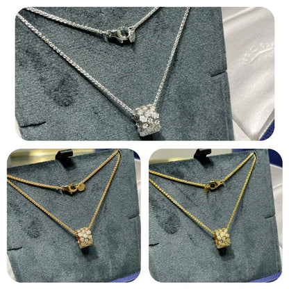 Pomuse BEE LOVE DIAMOND PAVED 3 ROW NECKLACE