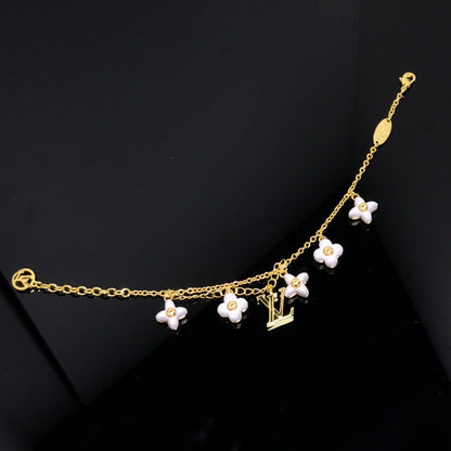 Pomuse LOGO 6 MOTIF STAR AND SUN GOLD BRACELET