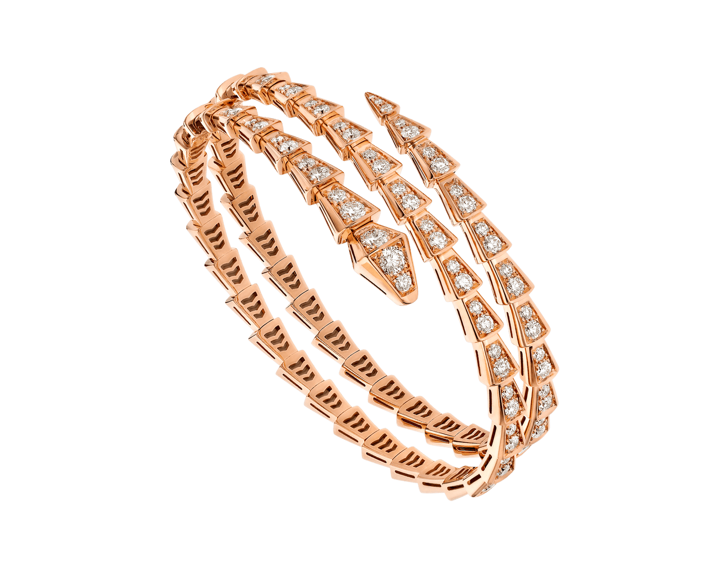 Pomuse SERPENTI BRACELET PINK GOLD DIAMOND DOUBLE ROW