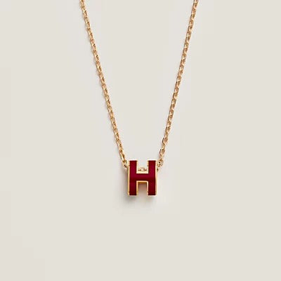 Pomuse HM CLIC RED ENAMEL GOLD NECKLACE