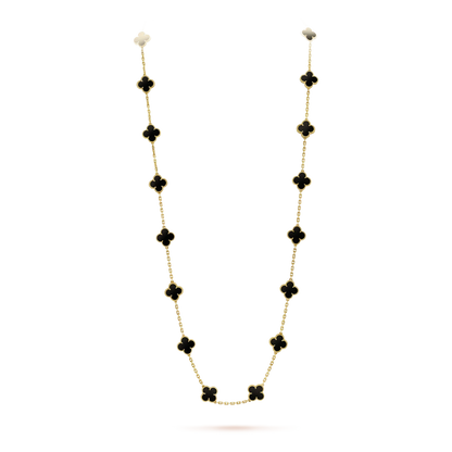Pomuse CLOVER 20 MOTIFS ONYX NECKLACE