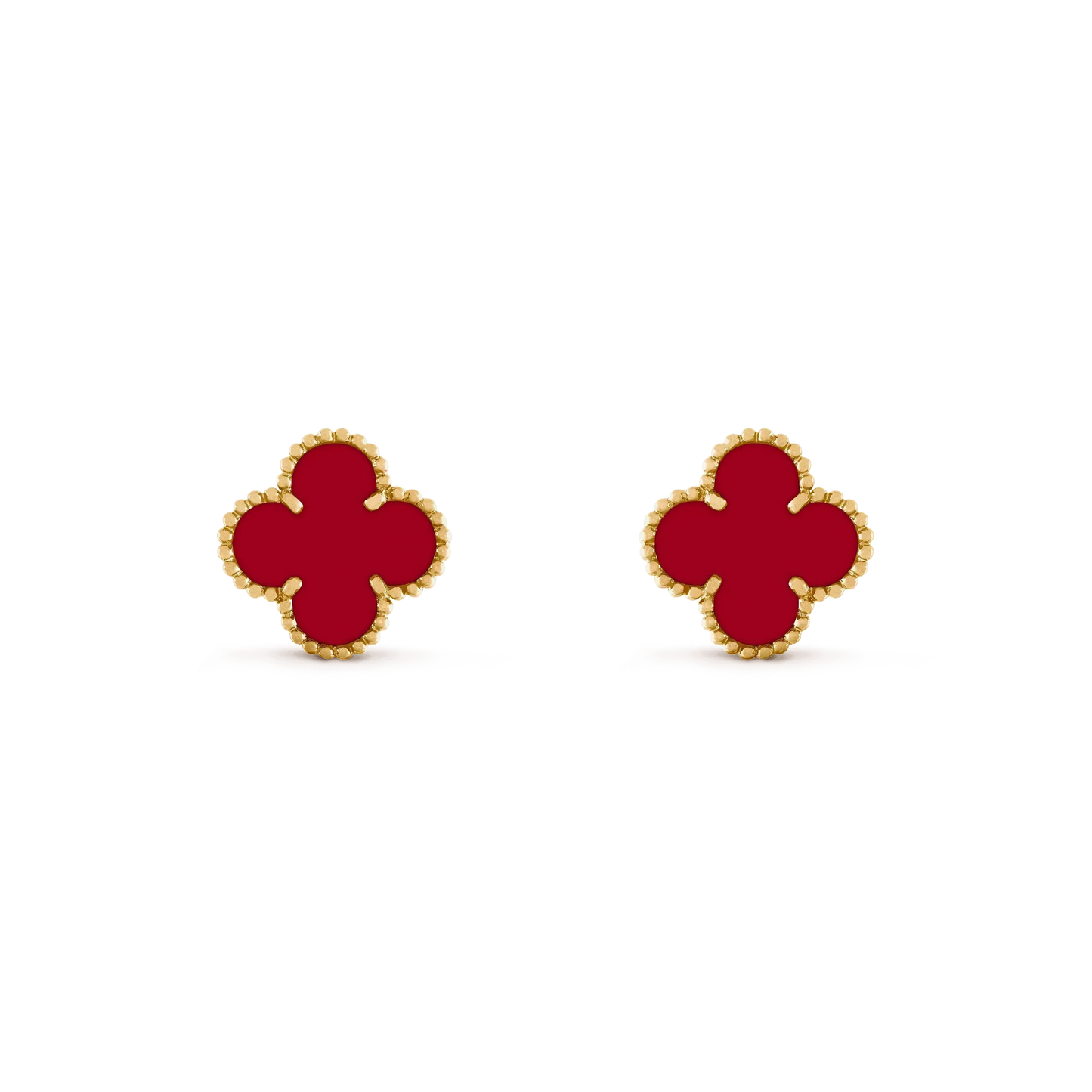 Pomuse CLOVER MEDIUM 1 MOTIFS CARNELIAN  EARRINGS