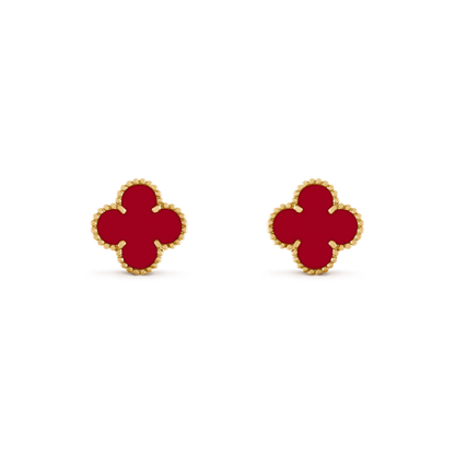Pomuse CLOVER MEDIUM 1 MOTIFS CARNELIAN  EARRINGS