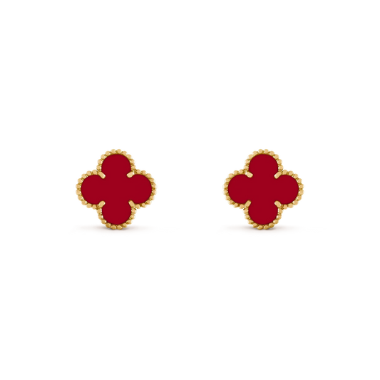 Pomuse CLOVER MEDIUM 1 MOTIFS CARNELIAN  EARRINGS