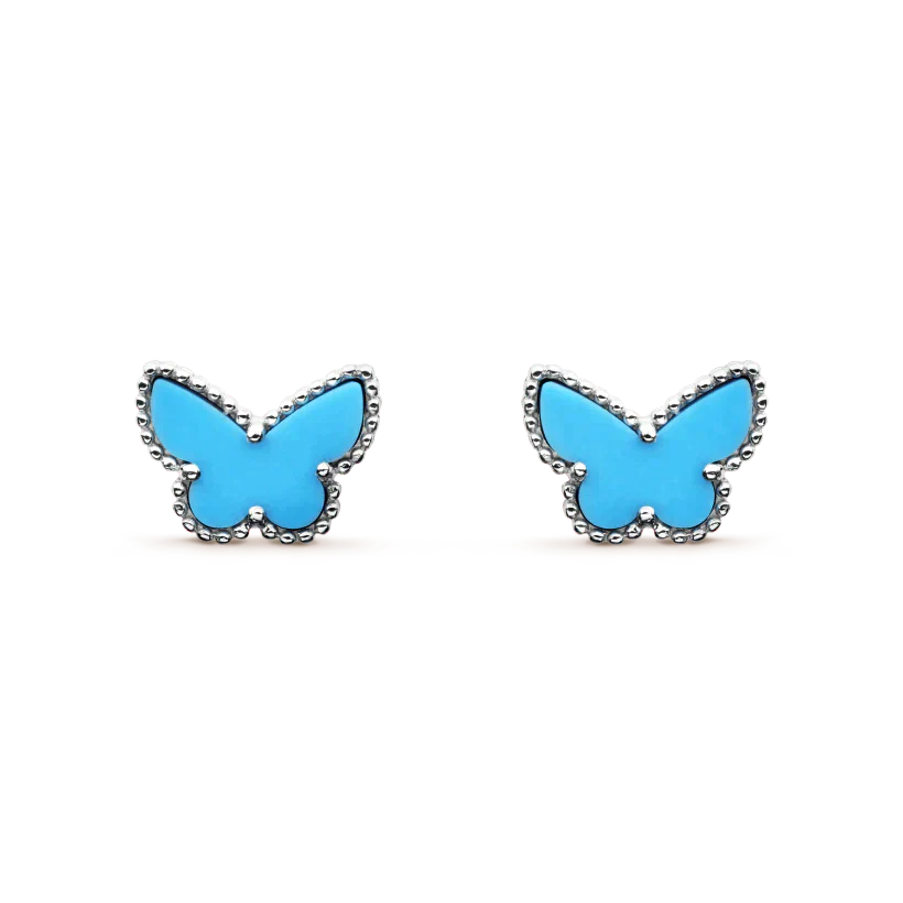 Pomuse BUTTERFLY TURQUOISE EARRINGS SILVER