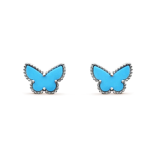 Pomuse BUTTERFLY TURQUOISE EARRINGS SILVER