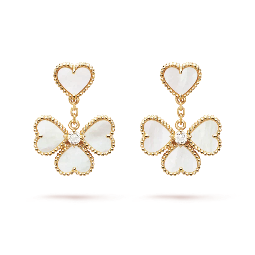 Pomuse CLOVER SWEET WHITE MOP EARRINGS