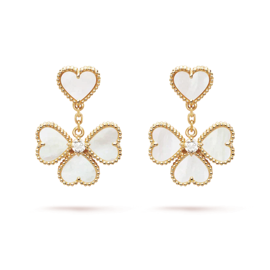 Pomuse CLOVER SWEET WHITE MOP EARRINGS