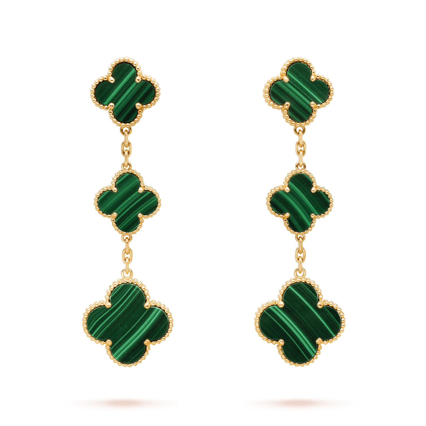Pomuse CLOVER MALACHITE 3 MOTIFS GOLD