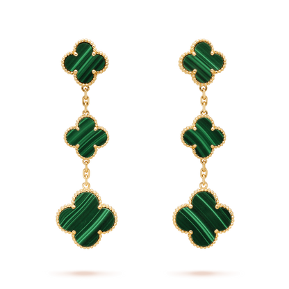 Pomuse CLOVER MALACHITE 3 MOTIFS GOLD