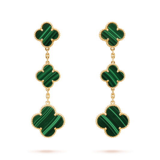 Pomuse CLOVER MALACHITE 3 MOTIFS GOLD