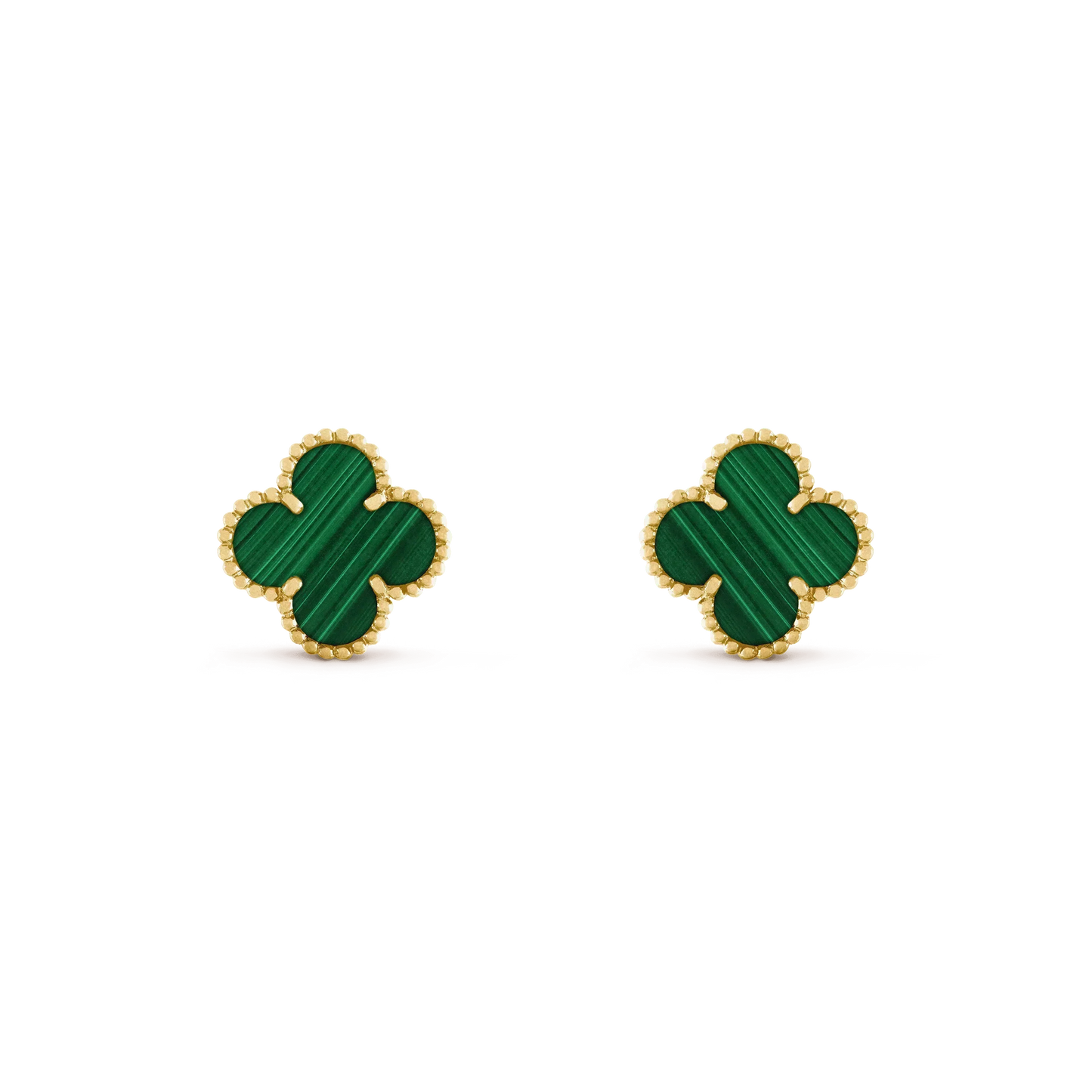 Pomuse CLOVER MEDIUM 1 MOTIFS MALACHITE  EARRINGS