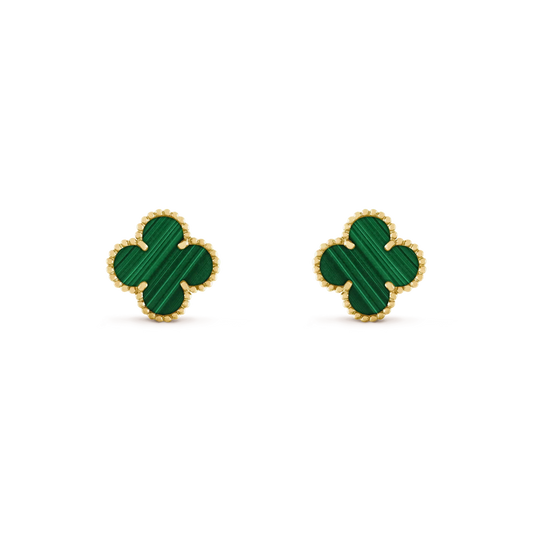 Pomuse CLOVER MEDIUM 1 MOTIFS MALACHITE  EARRINGS