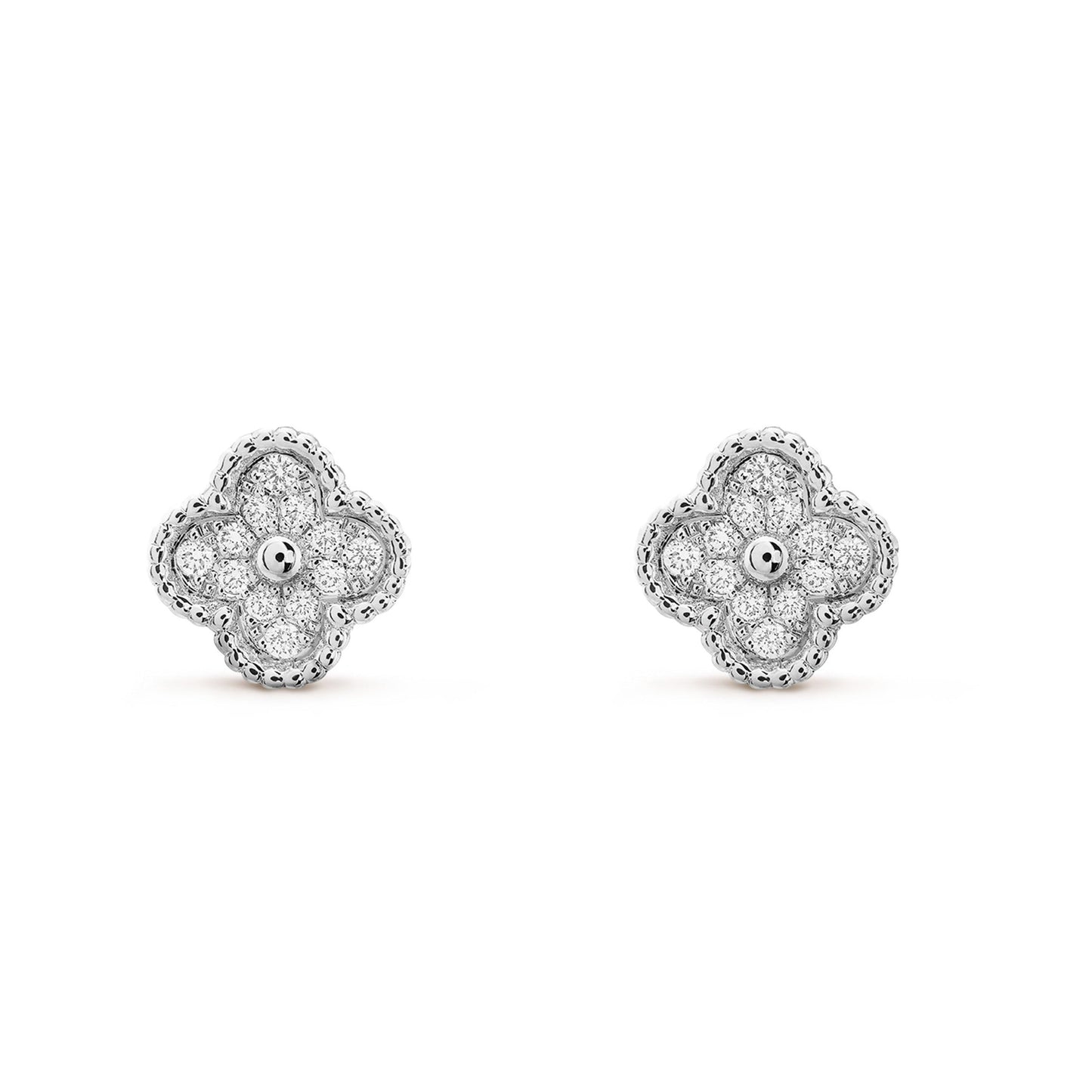 Pomuse CLOVER MINI DIAMOND STUD EARRINGS