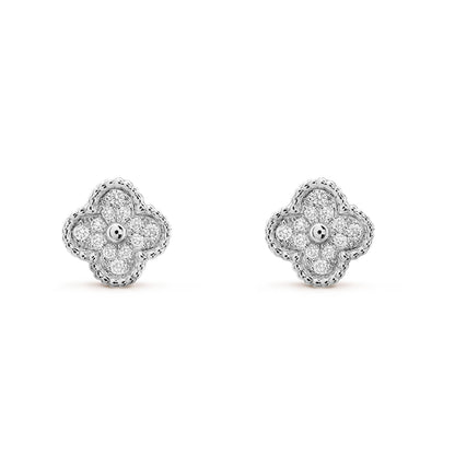 Pomuse CLOVER MINI DIAMOND STUD EARRINGS