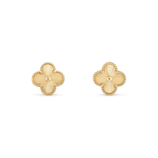 Pomuse CLOVER MINI 9.5MM LASER EARRINGS
