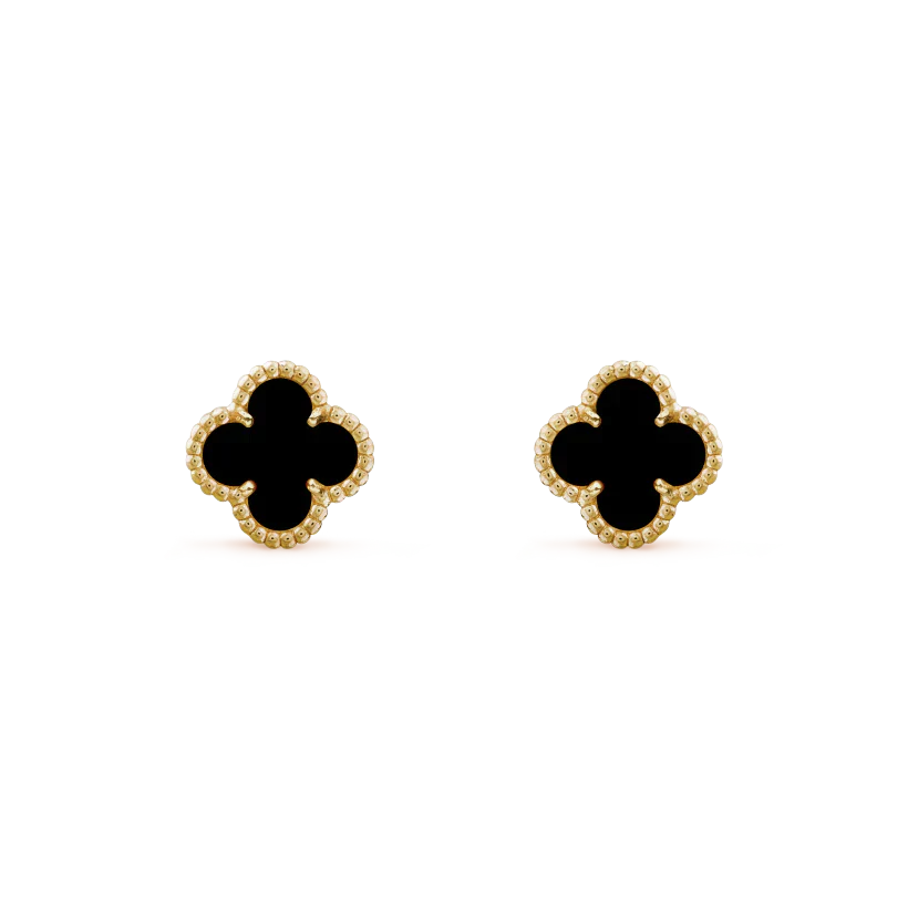 Pomuse CLOVER MINI 9.5MM BLACK MOP EARRINGS