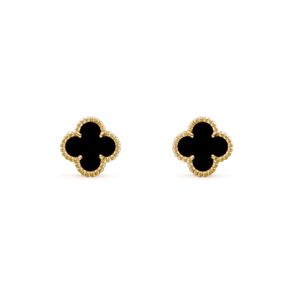 Pomuse CLOVER MINI 9.5MM BLACK MOP EARRINGS