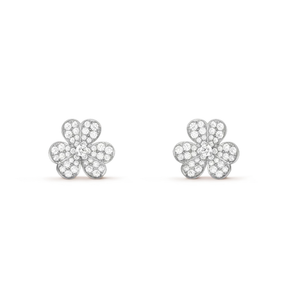 Pomuse CLOVER COMOS DIAMOND EARRINGS SILVER