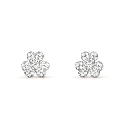Pomuse CLOVER COMOS DIAMOND EARRINGS SILVER