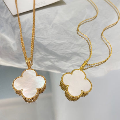 Pomuse CLOVER 25MM MOP LARGE PENDANT NECKLACE