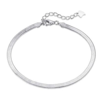 Pomuse Flat Snake Bone Chain Blade Necklace