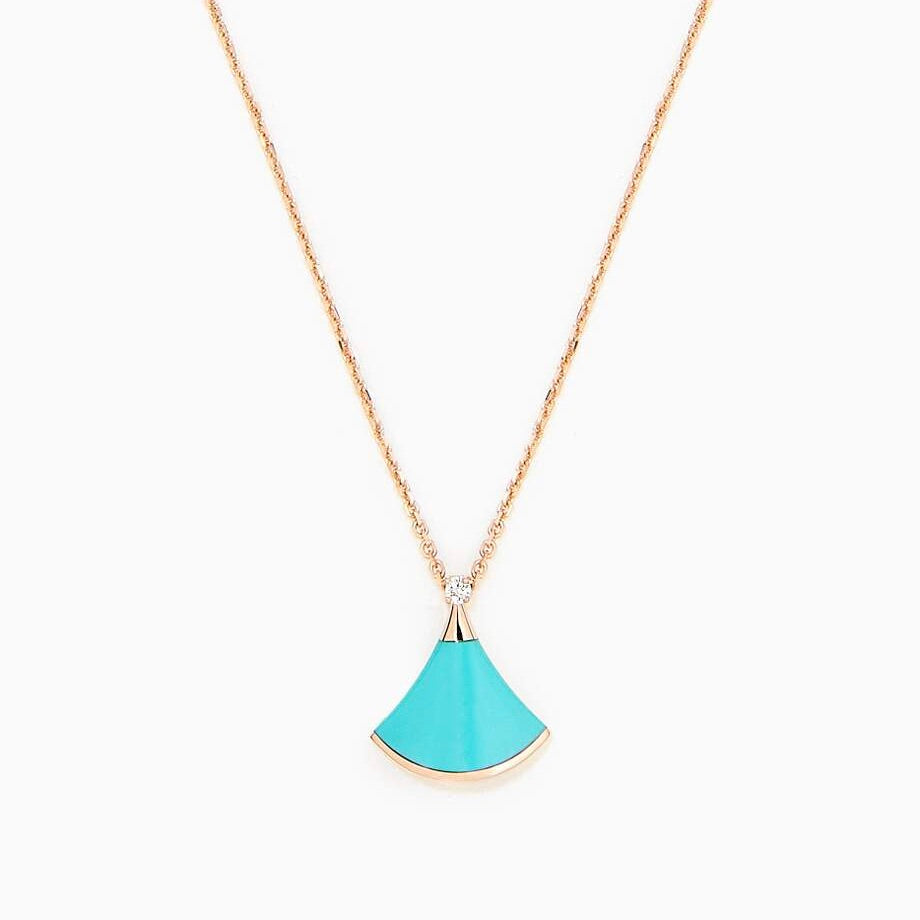 Pomuse DREAM NECKLACE TURQUOISE PINK GOLD