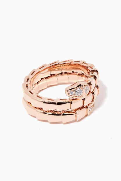 Pomuse SERPENTS DOUBLE ROW DIAMOND RING