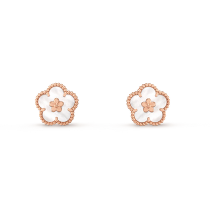Pomuse LUCKY PINK GOLD WHITE MOP EARRINGS