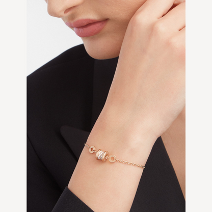 Pomuse ZERO 1 Zartes Roségold mit Diamanten auf dem Spiralarmband