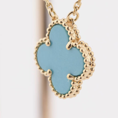 Pomuse CLOVER 15MM VINTAGE TURQUOISE NECKLACE